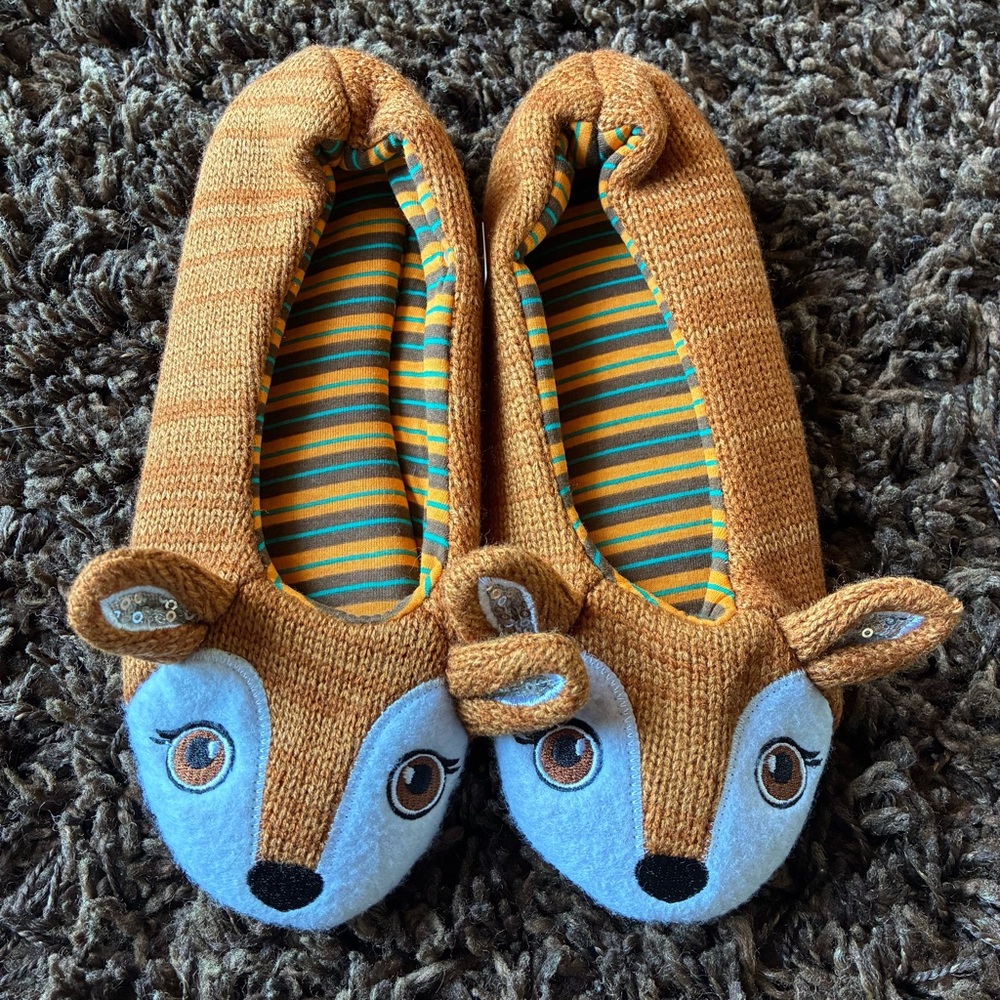 NEW Orange Fox slippers